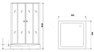 Душевой уголок Parly с поддоном 80x80см хром ZQ8111